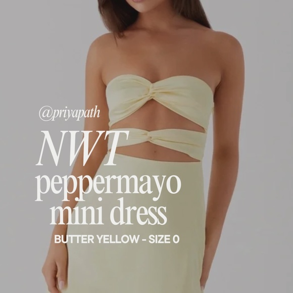 Peppermayo Dresses & Skirts - NWT Peppermayo Butter Yellow Mini Dress Size 0